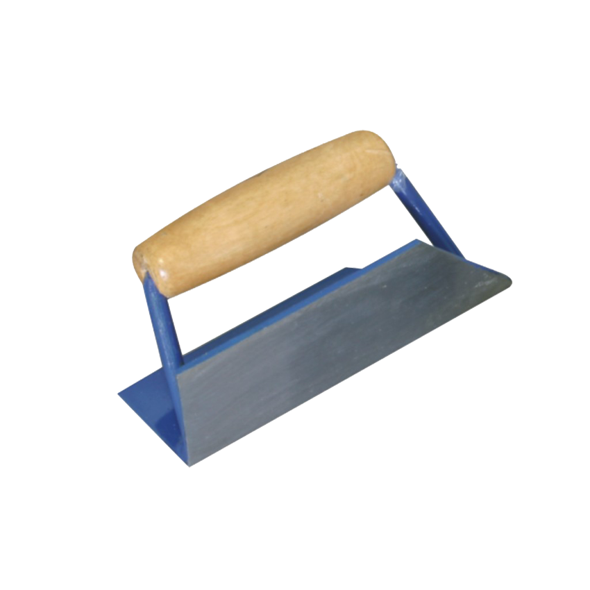 MTS CORNER TROWEL - INSIDE SHARP - WITH WOODEN HANDLE - 150MM