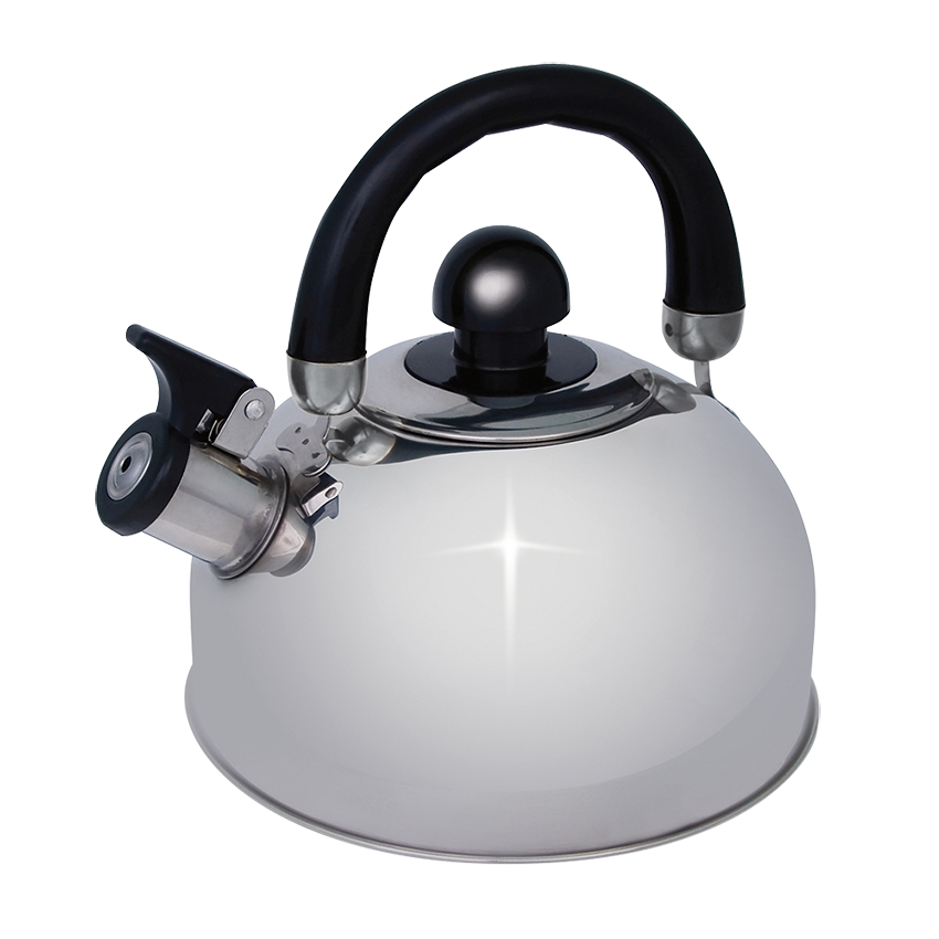 OZTRAIL CAMPFIRE STAINLESS STEEL WHISTLING KETTLE - 2.5L - SILVER
