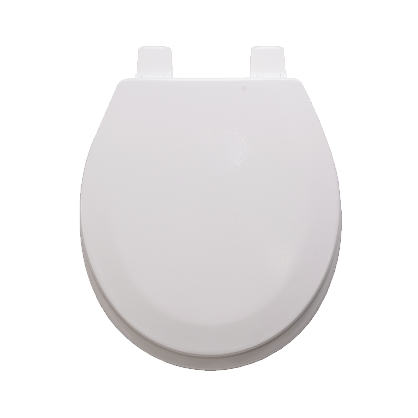 White Wooden Toilet Seat with Nylon Hinges