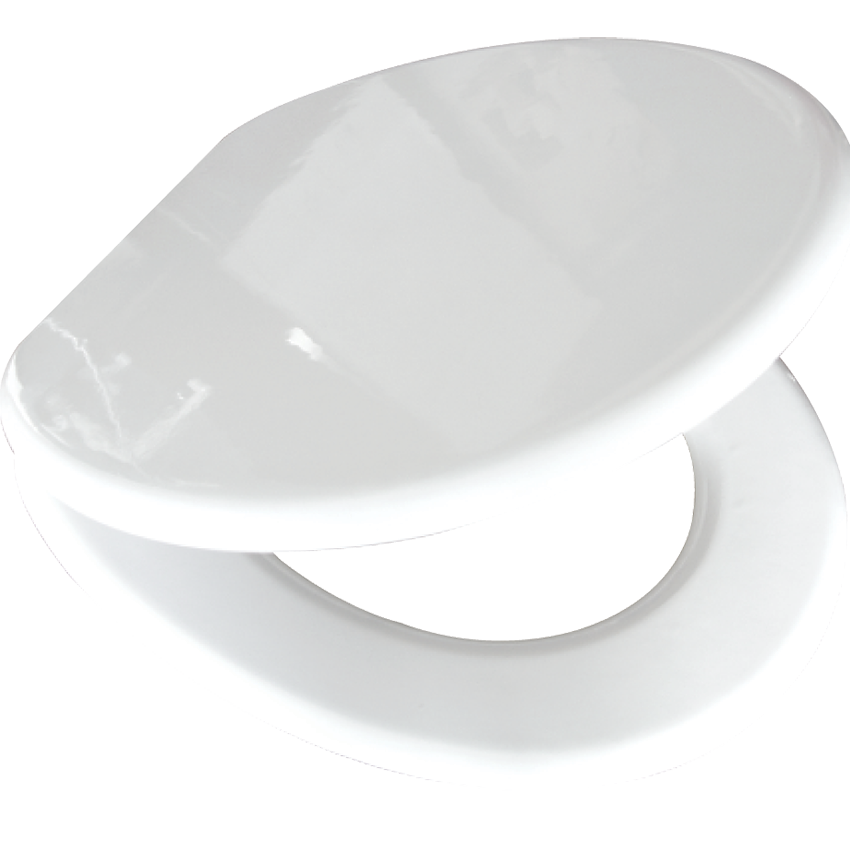 White Wooden Toilet Seat with CP Hinges