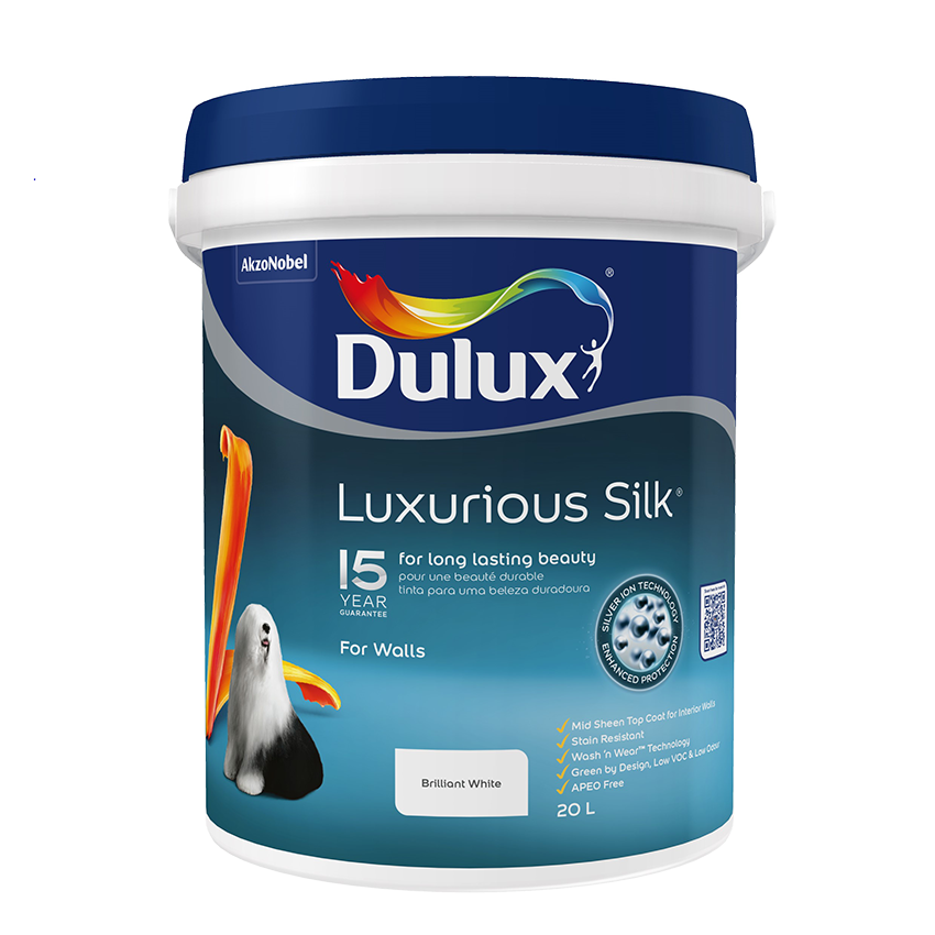 Dulux Luxurious Silk - 20L - Brilliant White