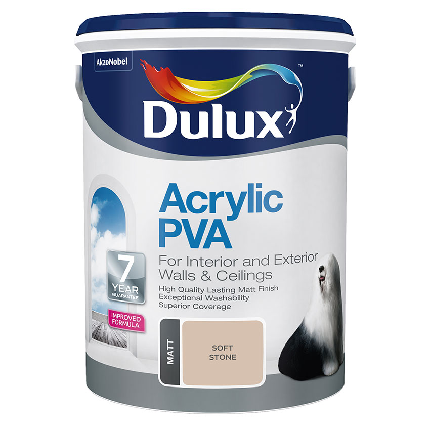 Dulux Acrylic PVA - 5L - Soft Stone