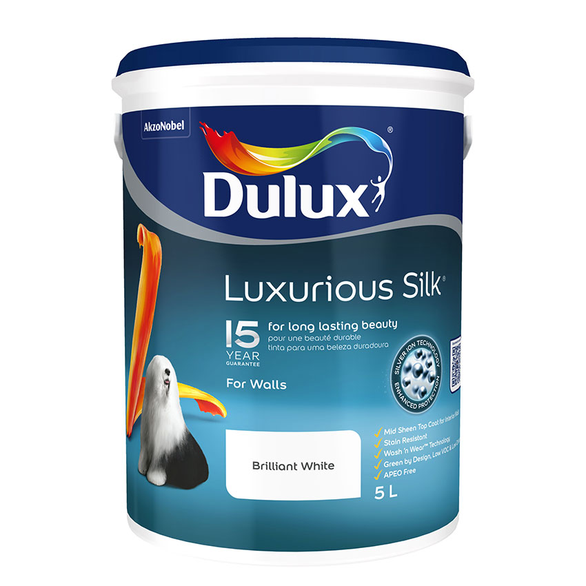 Dulux Luxurious Silk - 5L - Brilliant White