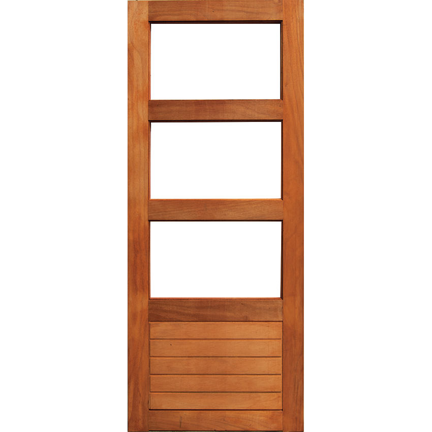 Swartland Door-Horizontal Slatted with full glass top