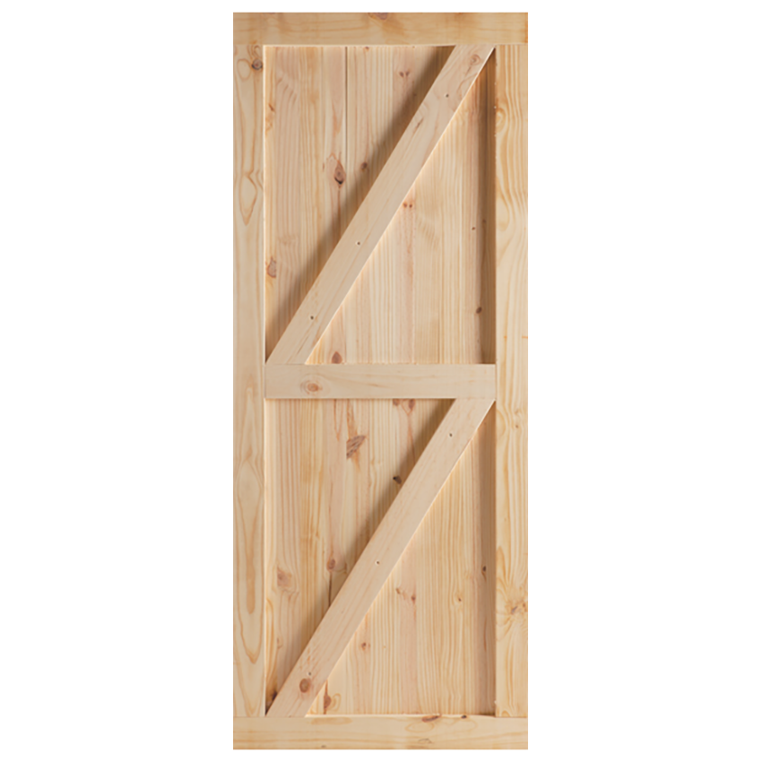 Swartland Door-Pine Open Back Framed, Ledged and braced Batten Door