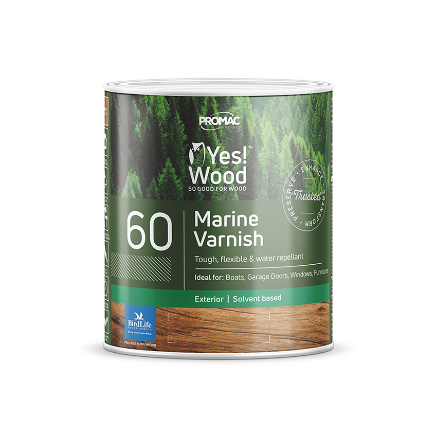 YES WOOD 60 MARINE VARNISH GLOSS INT/EXT CLEAR 1L
