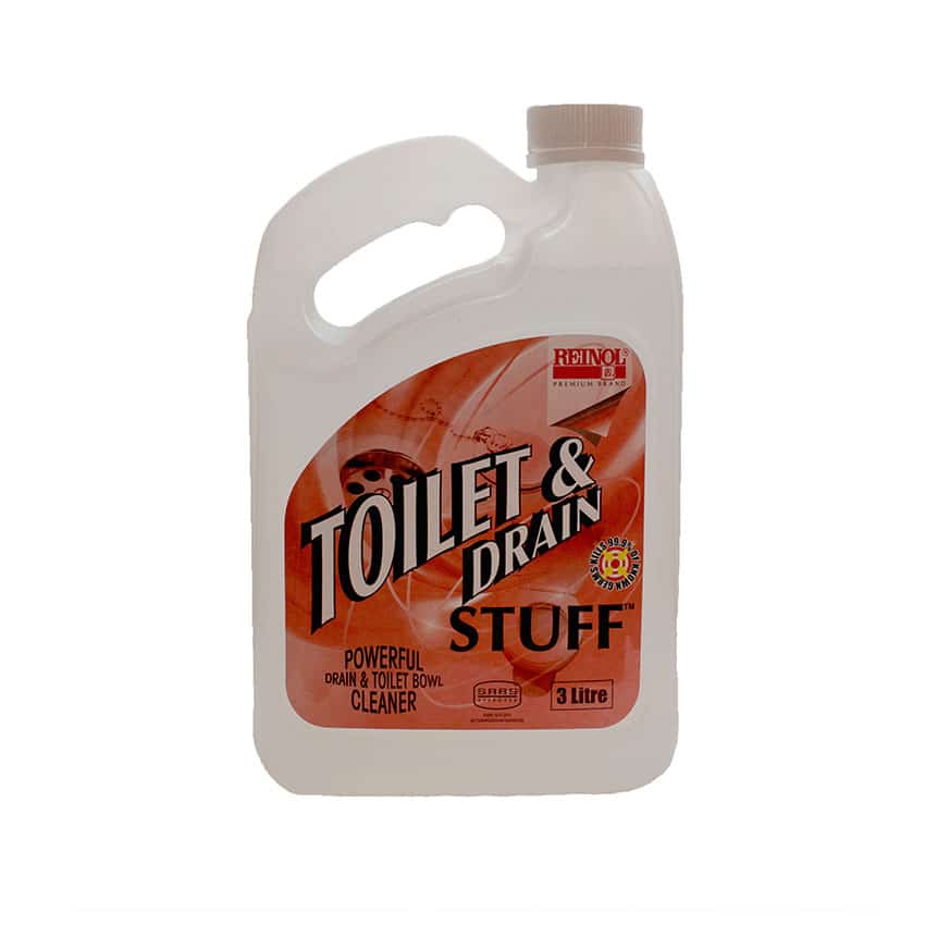 REINOL TOILET & DRAIN STUFF 3L BOTTLE CLEAR