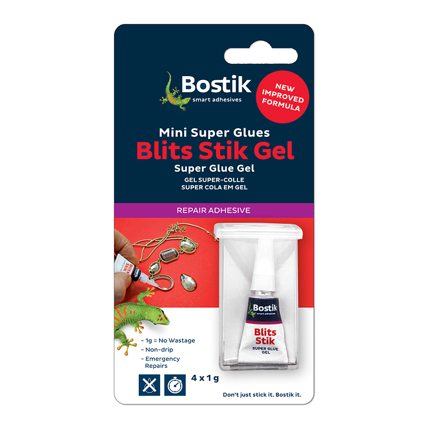 BOSTIK ADHESIVE BLITS STIK MINI SUPER GLUES 1G 4PK