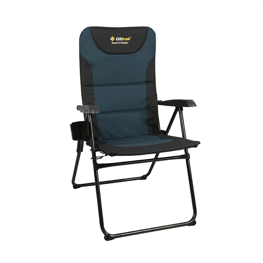 OZTRAIL RESPORT 5 POSITION ARM CHAIR - 150KG - BLUE