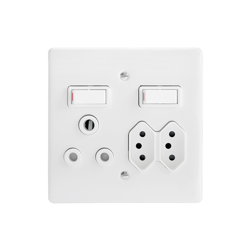 CRABTREE CLASSIC SSO+2XEURO 4X4 16A STL WHT