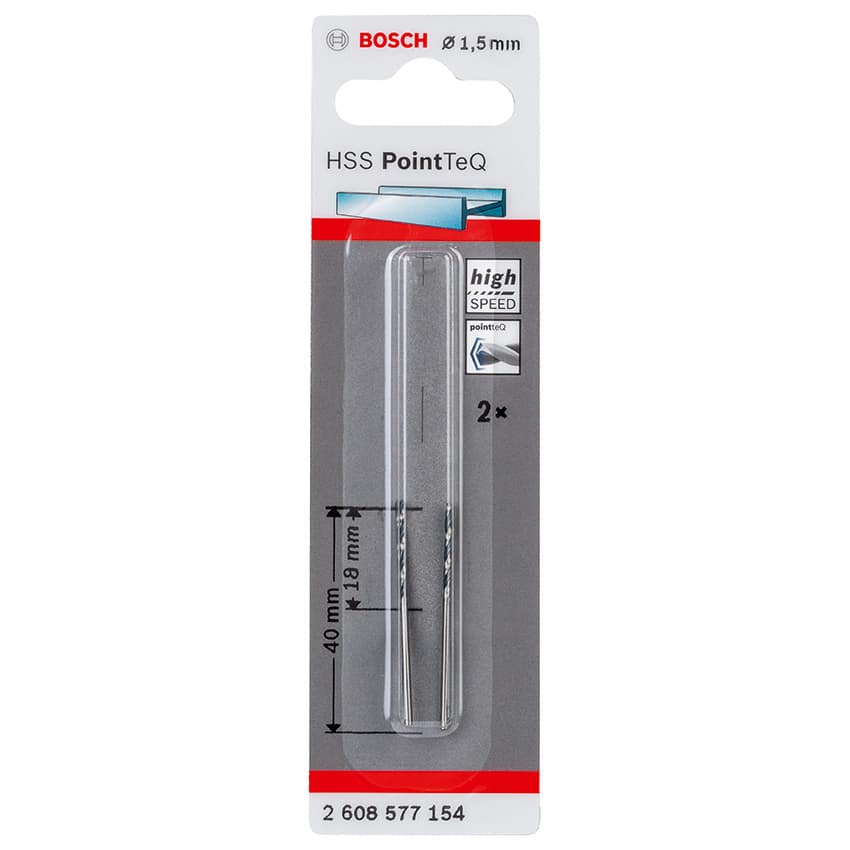 BOSCH BIT DRILL HSS POINTTEQ METAL 1.5MM