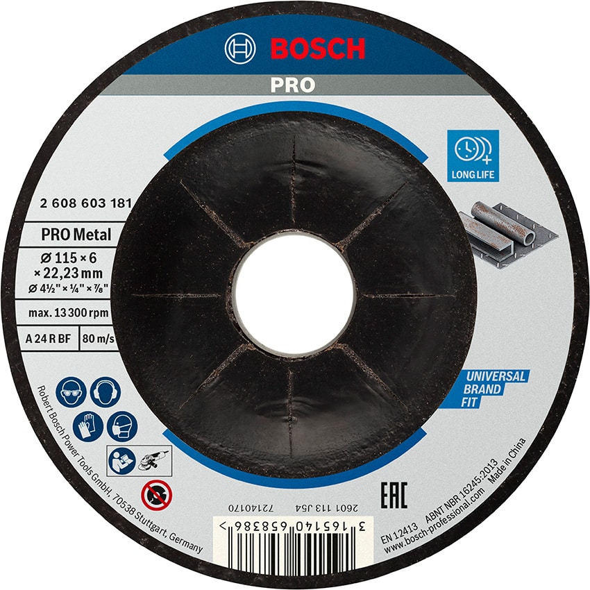 BOSCH DISC GRINDING METAL STD 115X6.0MM D/C