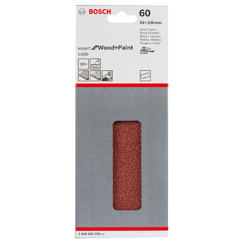 BOSCH SANDING SHEET EXP WOOD 93X230MM 60GRIT