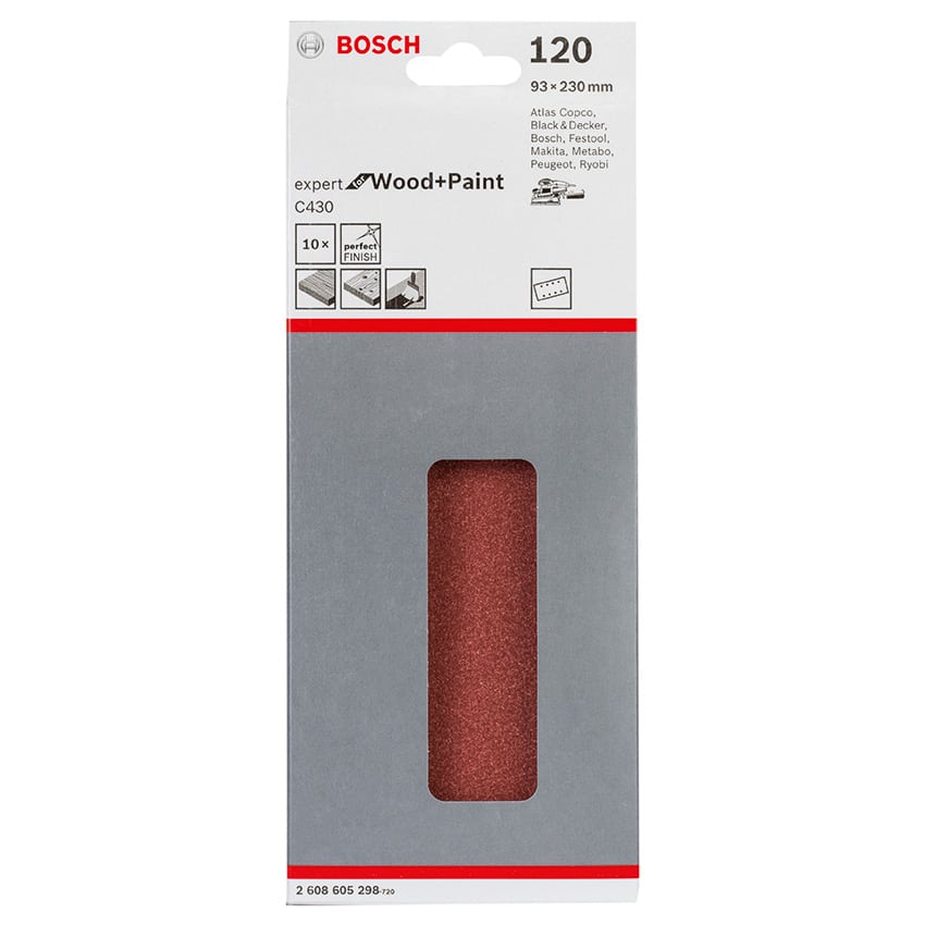 BOSCH SANDING SHEET EXP WOOD 93X230MM 120GRIT