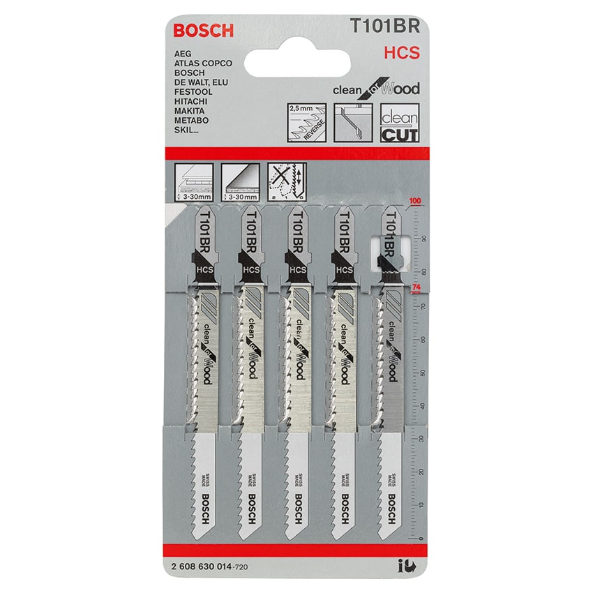 BOSCH BLADE JIGSAW HCS WOOD T 101 BR CLEAN 5PK