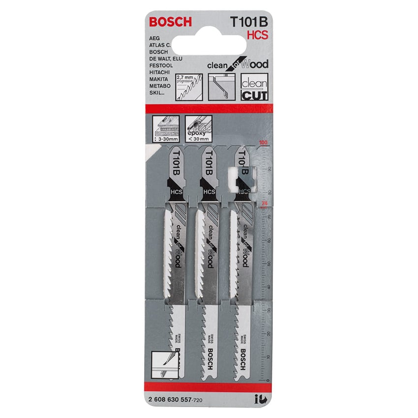 BOSCH BLADE JIGSAW HCS WOOD T 101 B CLEAN 3PK