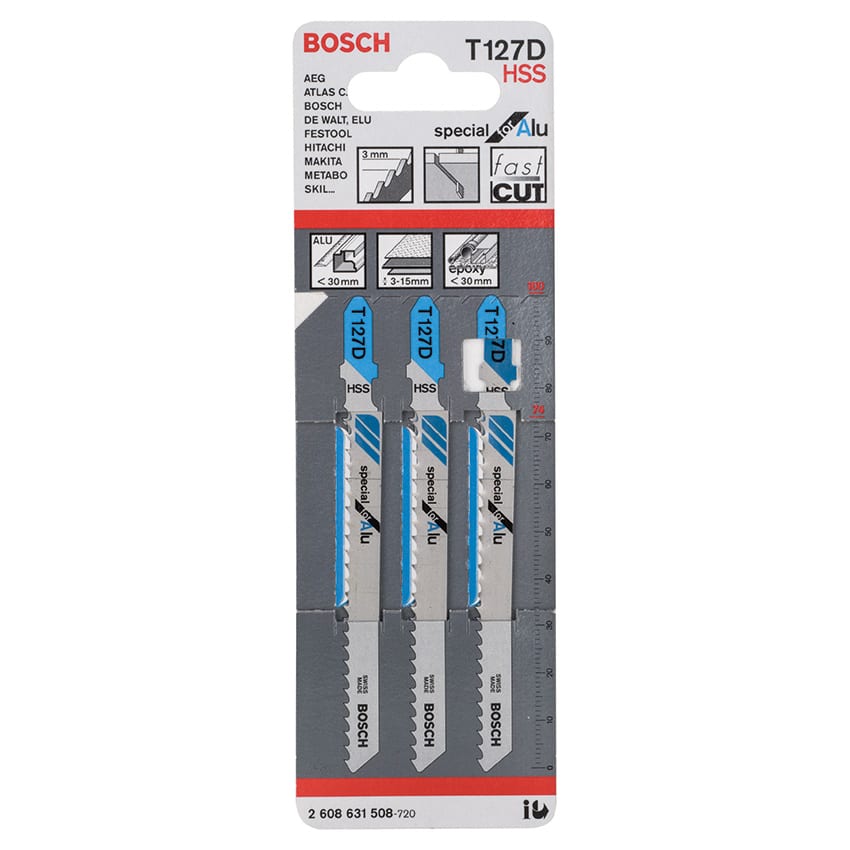 BOSCH BLADE JIGSAW HSS ALUM T 127 D SPECIAL 3PK