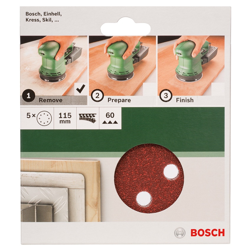 BOSCH SANDING SHEET 115MM 60GRIT FOR O/SANDERS