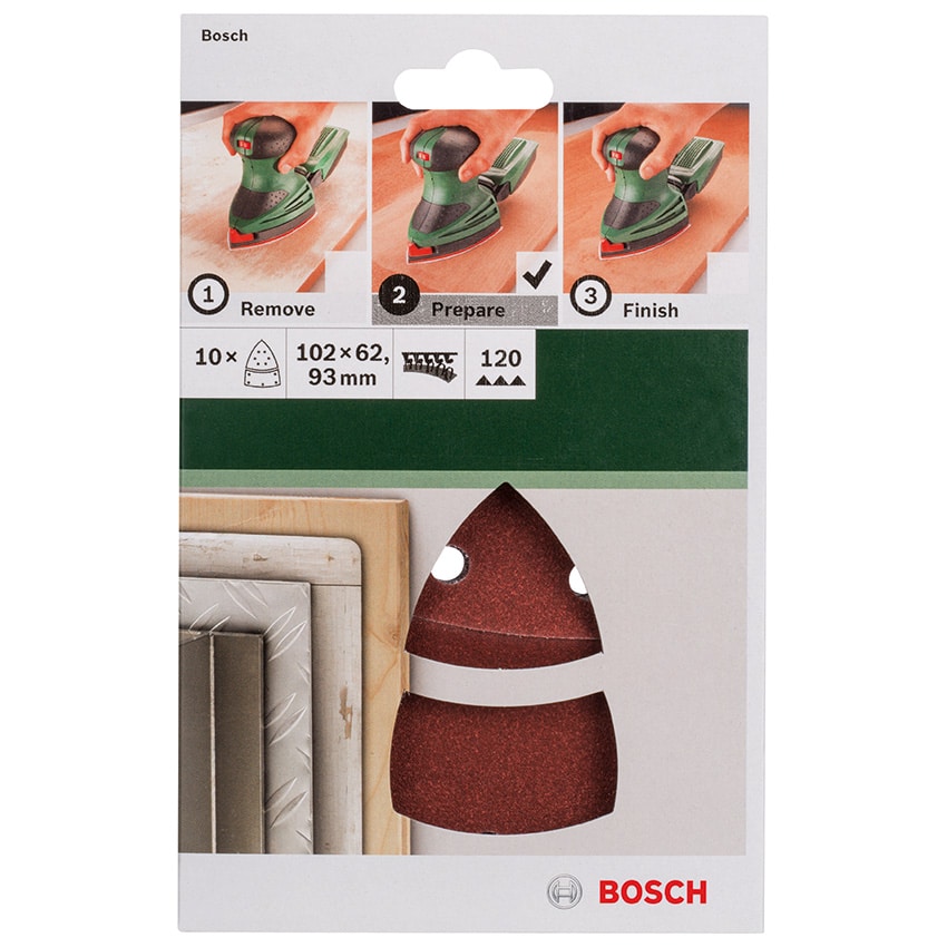 BOSCH SANDING SHEET 102X62/93MM 120GRIT