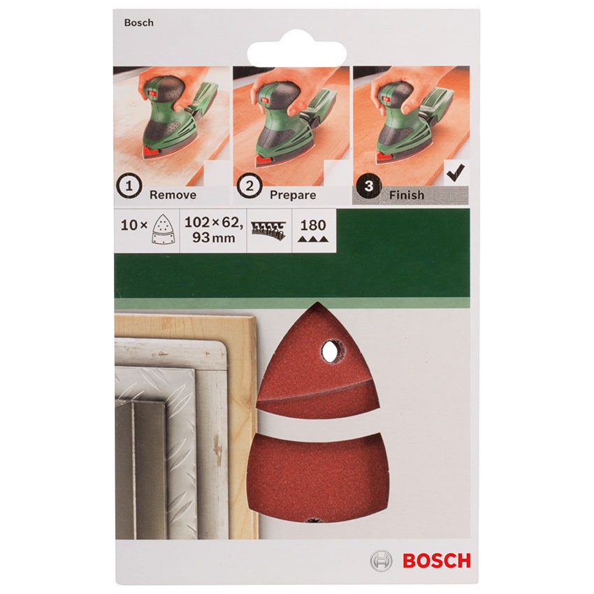 BOSCH SANDING SHEET 102X62/93MM 180GRIT