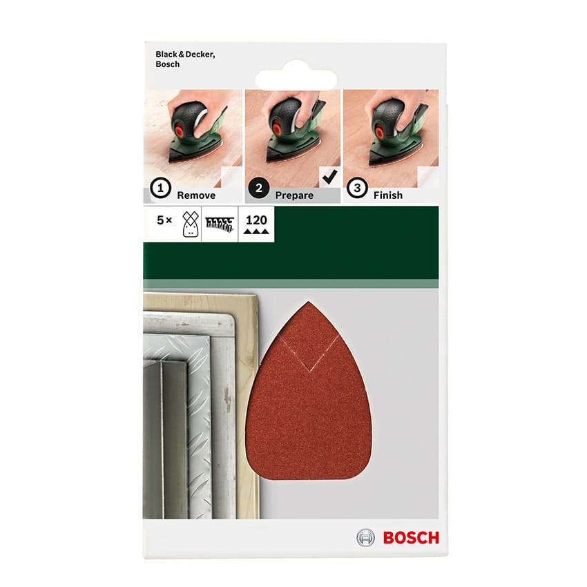 BOSCH SANDING SHEET 95X135MM 120GRIT FOR M/SANDER