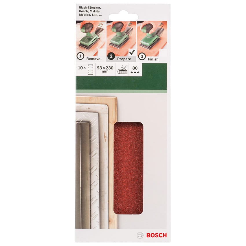 BOSCH SANDING SHEET 93X230MM 80GRIT FOR O/SANDERS