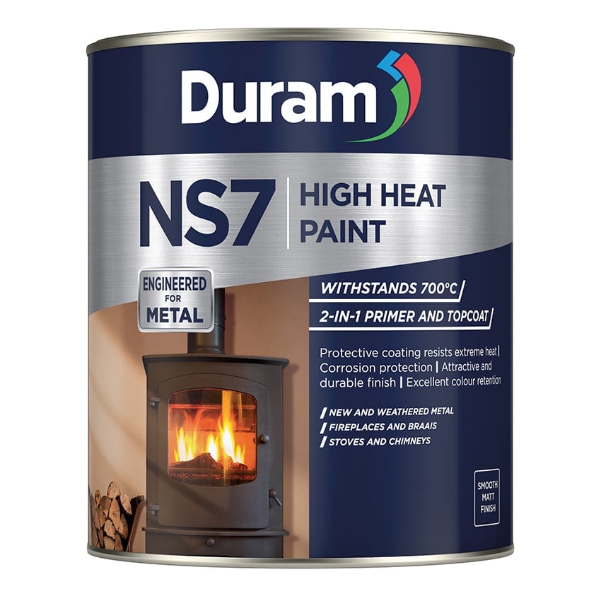 DURAM NS7 HEAT RESISTANT PAINT BLACK 1L