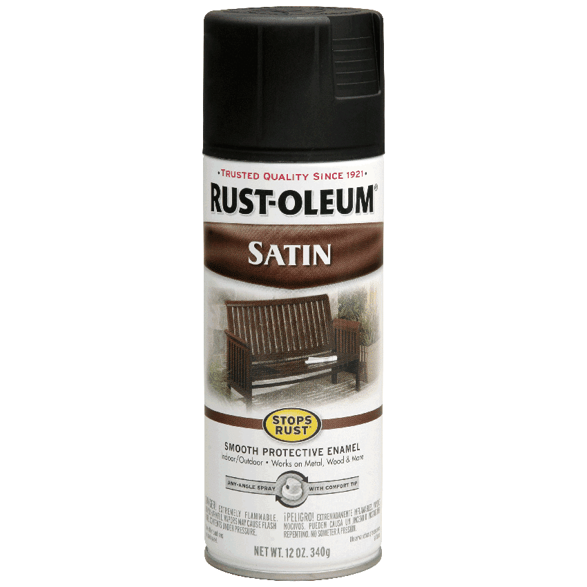 RUST-OLEUM STOPS RUST ENAMEL SATIN - 340G - BLACK