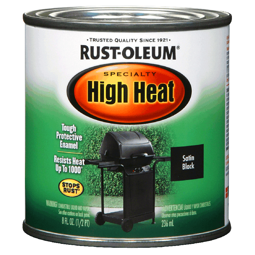 RUST-OLEUM HIGH HEAT BARBQUE BRUSH ON - 236ML - BLACK
