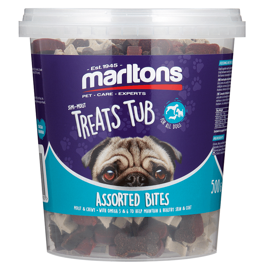 Marltons Semi Moist Assorted Bites Tub 4 X 500G