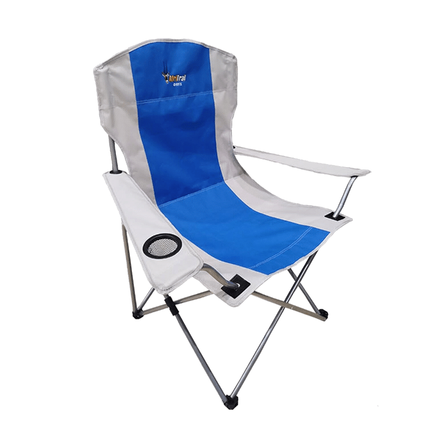 AFRITRAIL ORYX DELUXE FOLDING ARM CHAIR - 120KG - BLUE