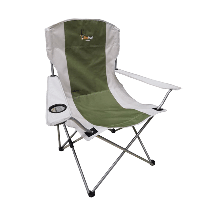 AFRITRAIL ORYX DELUXE FOLDING ARM CHAIR - 120KG - GREEN