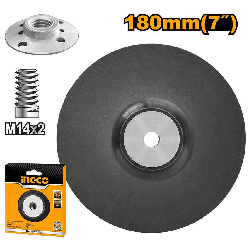 INGCO POLISHING PAD RUBBER 180MM 2XM14