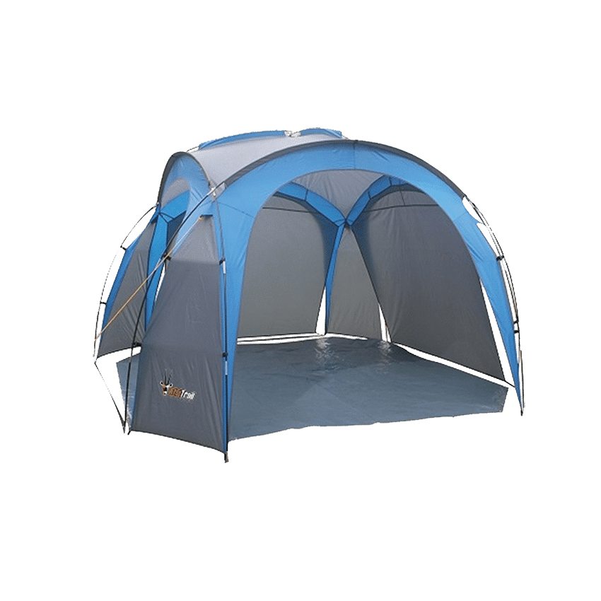 AFRITRAIL SUN SHADE DOME TENT WITH 2 WALLS - 3M X 3M - BLUE