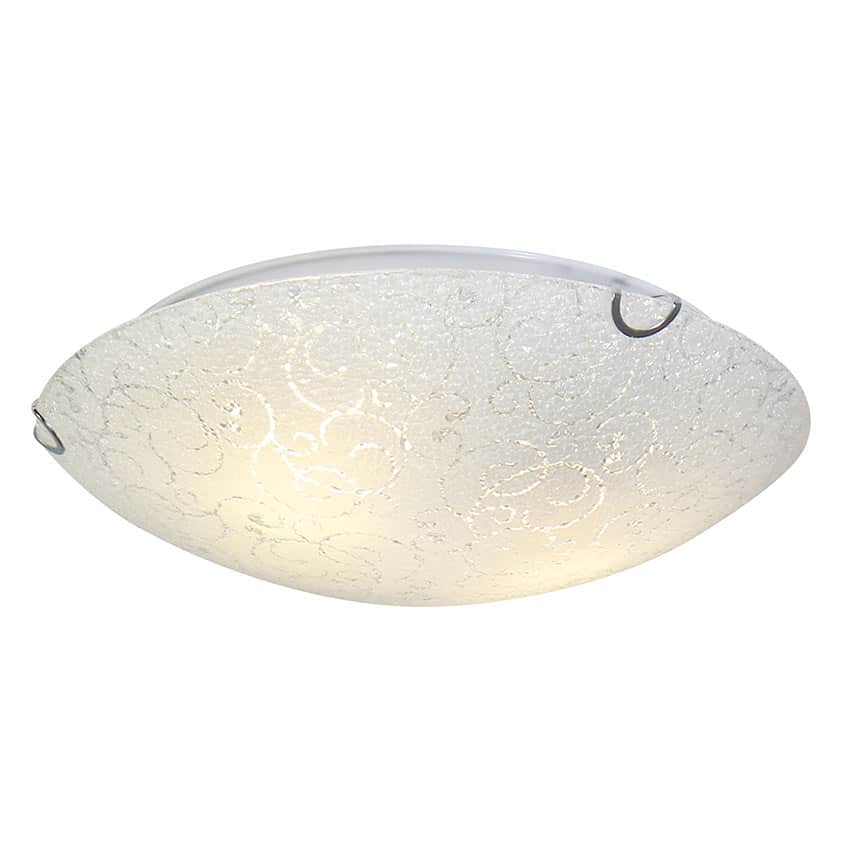 Eurolux Ceiling Light with Floral Patten and Droplet Texture - White - 300mm