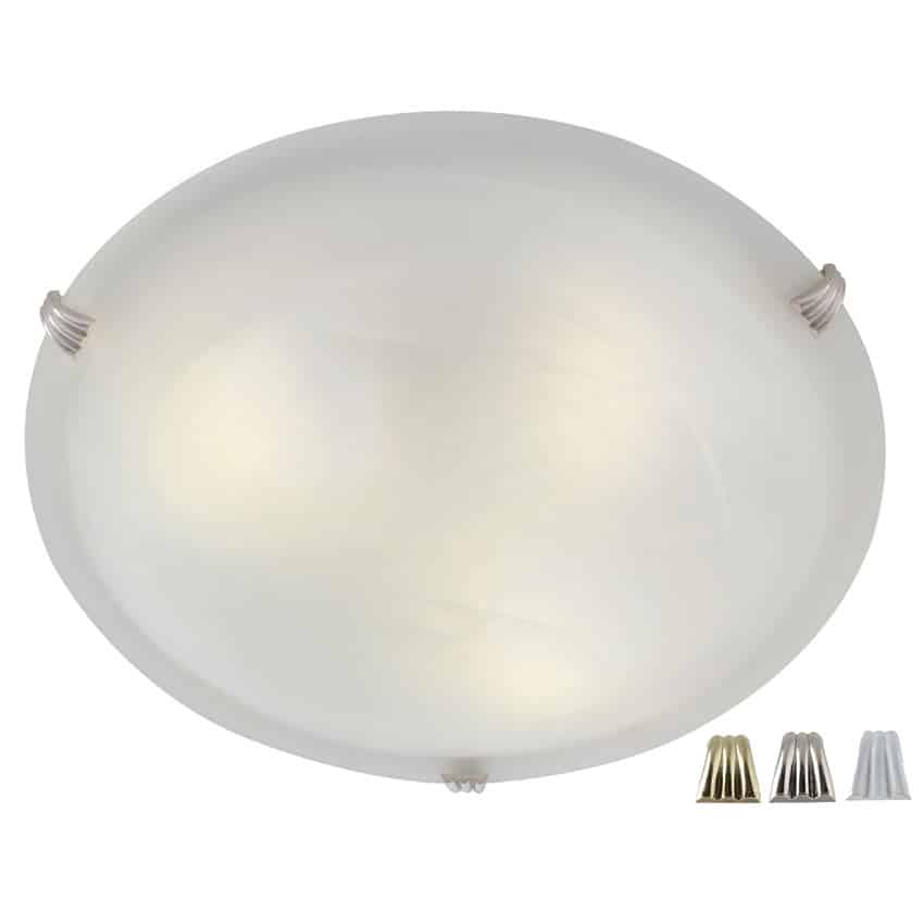 Eurolux Alabaster Ceiling Light & Set of 3 Clips - 300mm