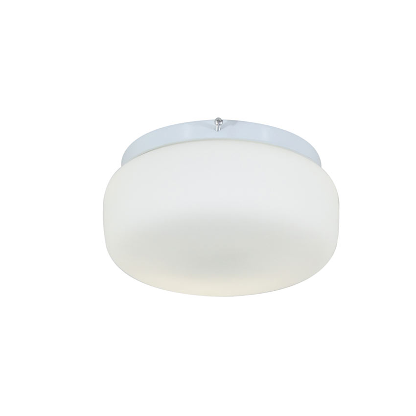 Eurolux Cheese Fitting Round Opal Glass Ceiling Light - White - 200mm