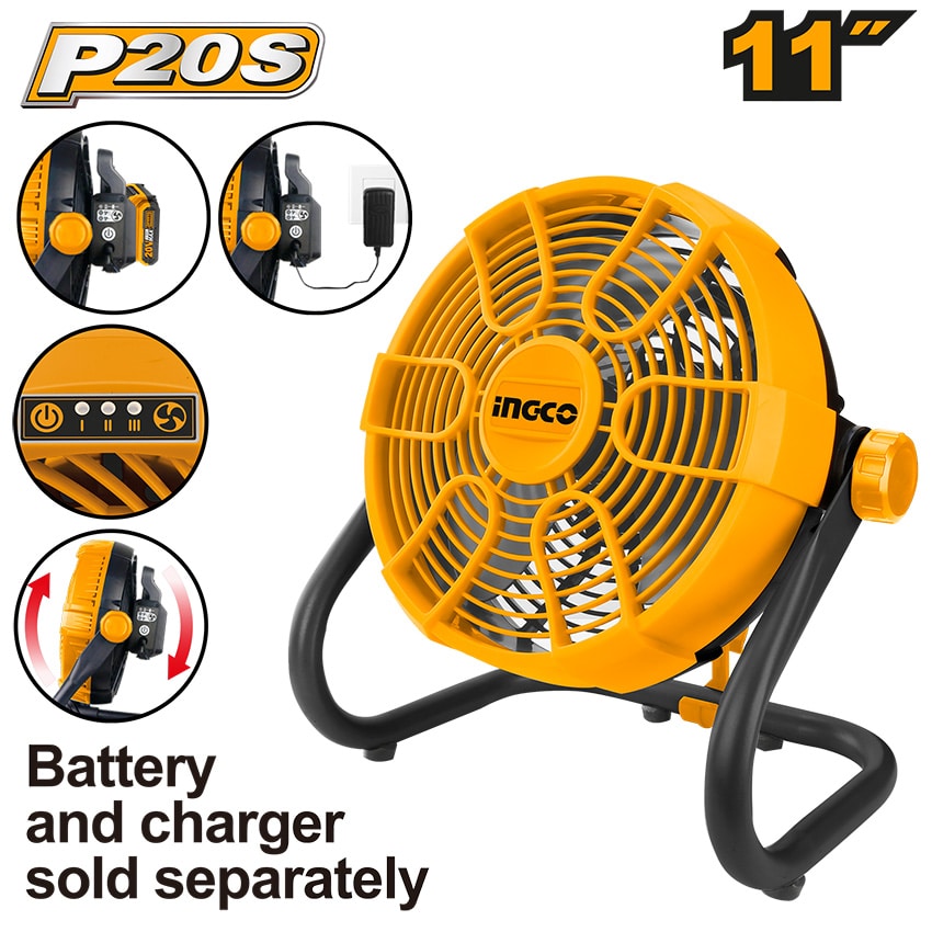INGCO CORDLESS FAN 20V PS+