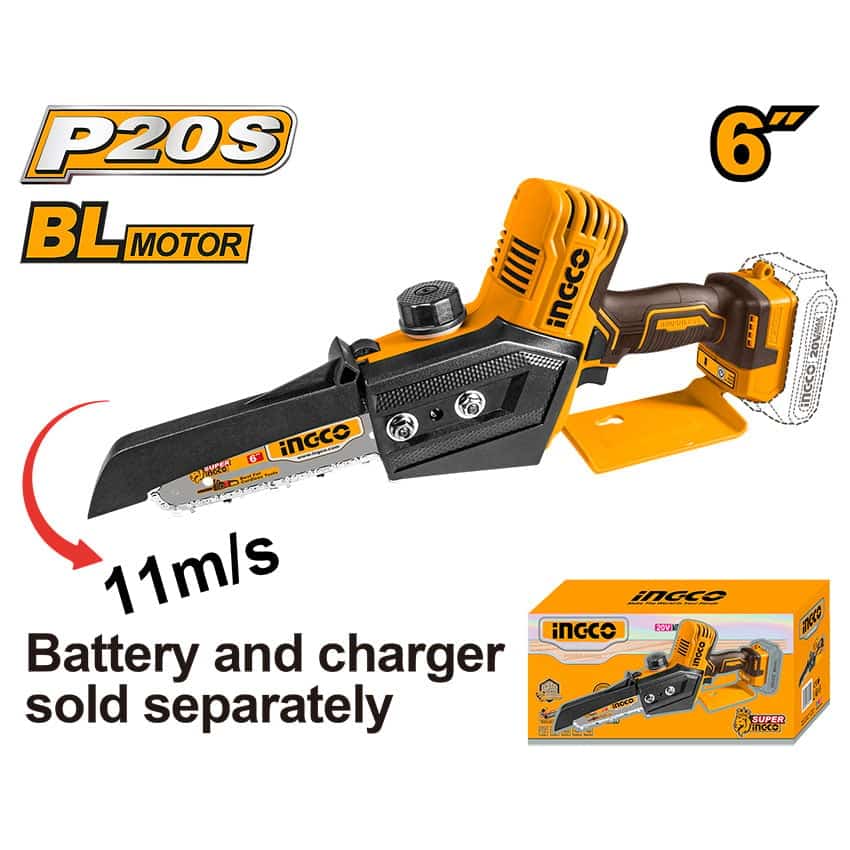 INGCO CHAINSAW MINI 20V PS+ 6INCH BAR