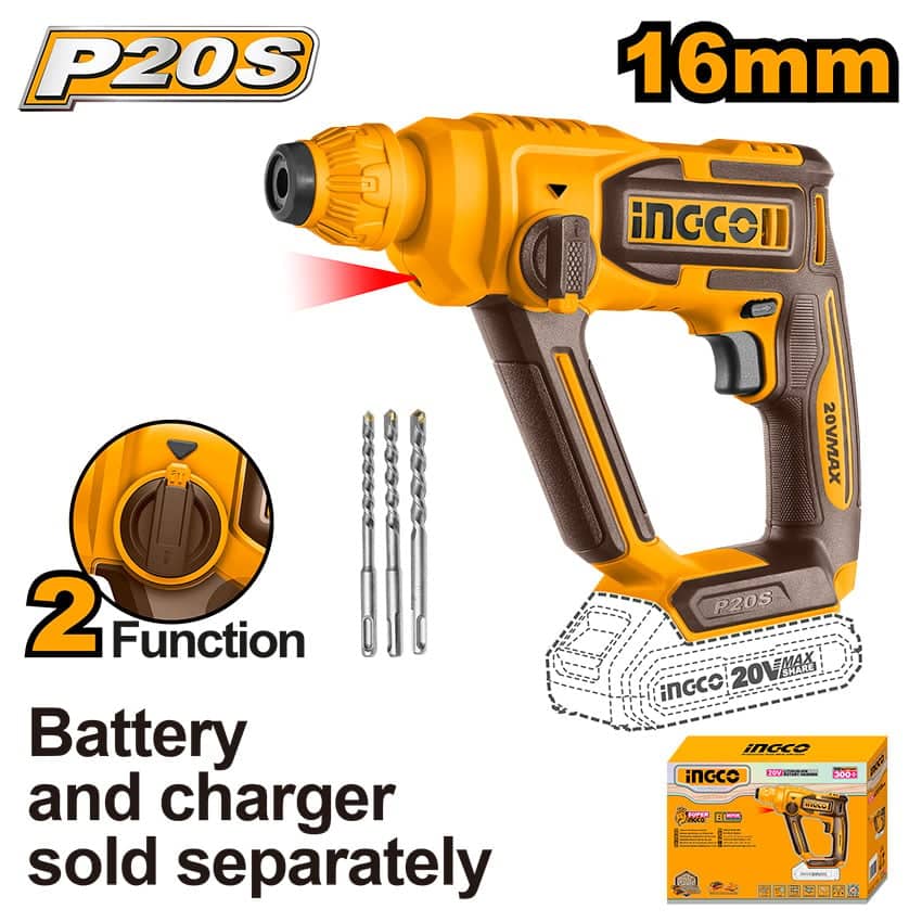 INGCO ROTARY HAMMER LITHIUM-ION 20V