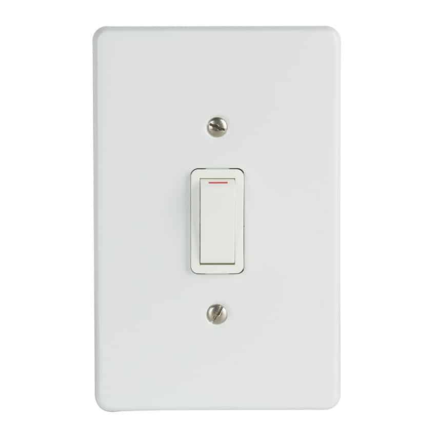 CRABTREE CLASSIC SWITCH +COV 4X2 1L 1W 20A STL WHT