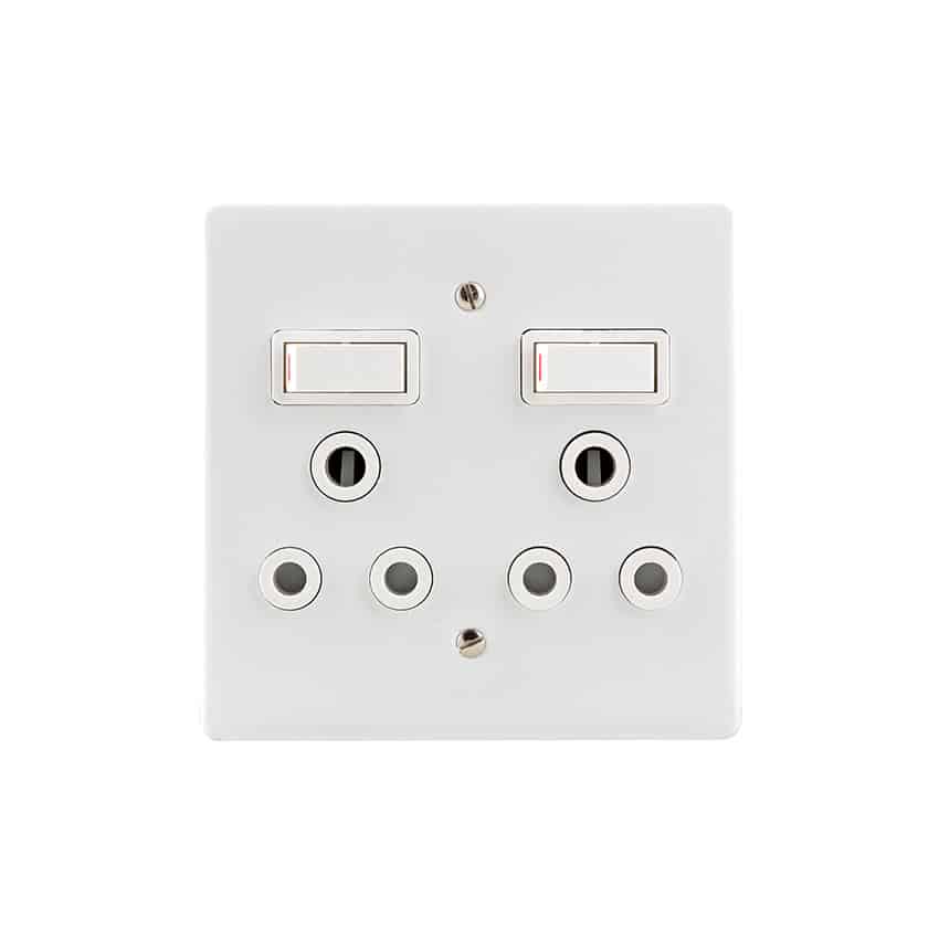 CRABTREE CLASSIC SSO +COV 4X4 DUO 16A STL WHT