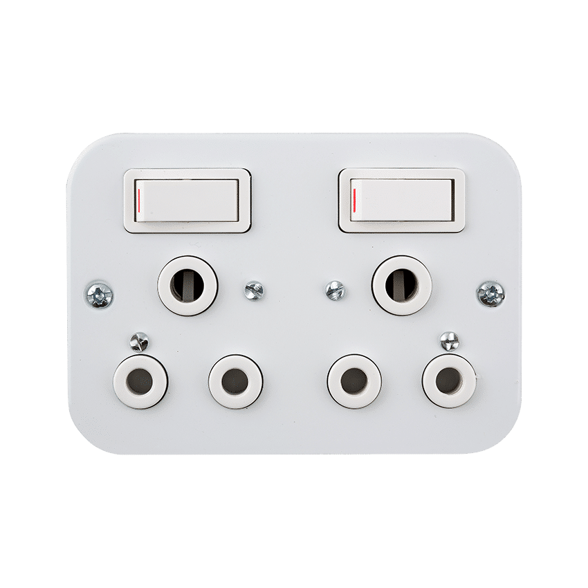 CRABTREE CLASSIC SOCKET IND 119X83 DUO 16A STL WHT
