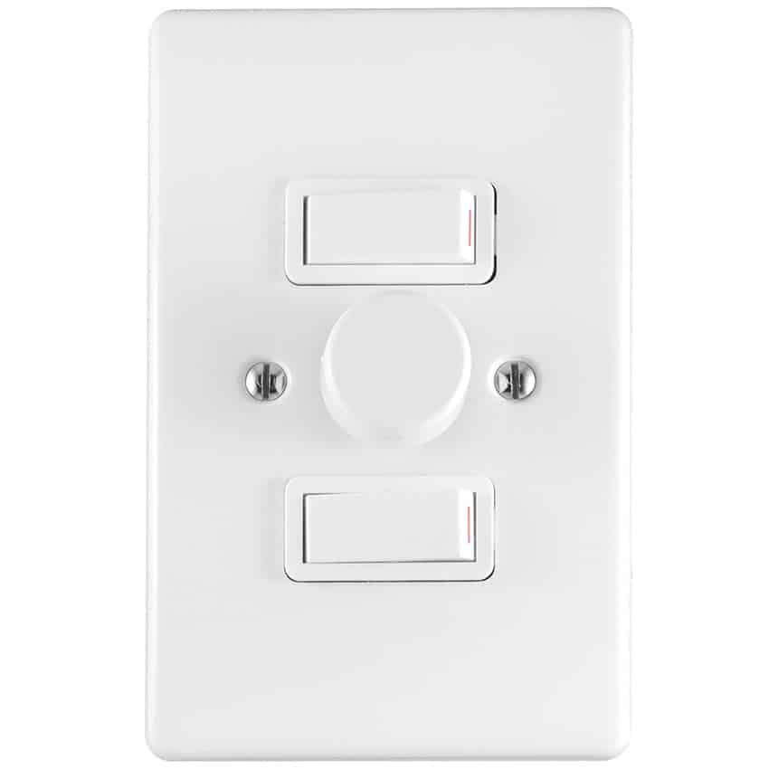 CRABTREE CLASSIC DIMMER+COVER ROT 4x2 2L 600W WHT