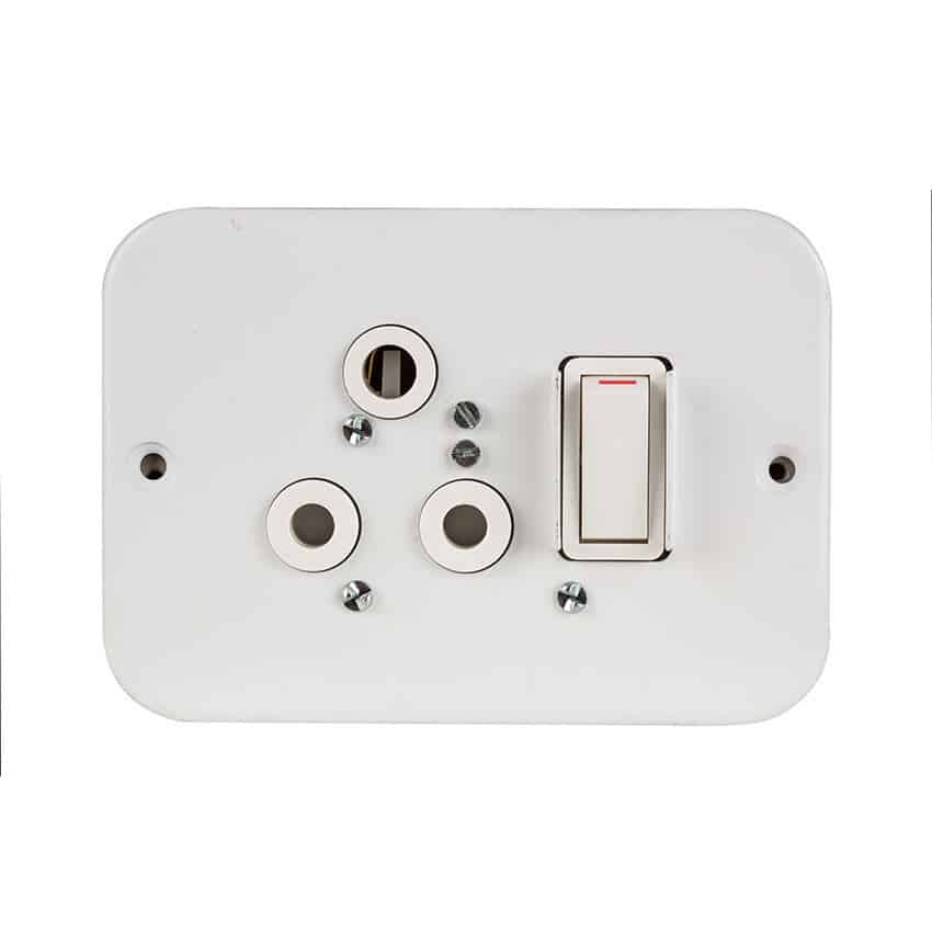 CRABTREE CLASSIC SOCKET IND 119X83 SGL 16A STL WHT