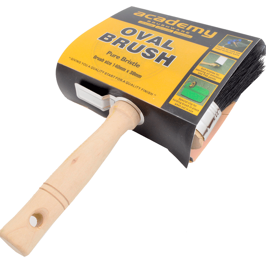 ACADEMY PURE BRISTLE OVAL BRUSH 140X38MM - LONGER BRISTLE