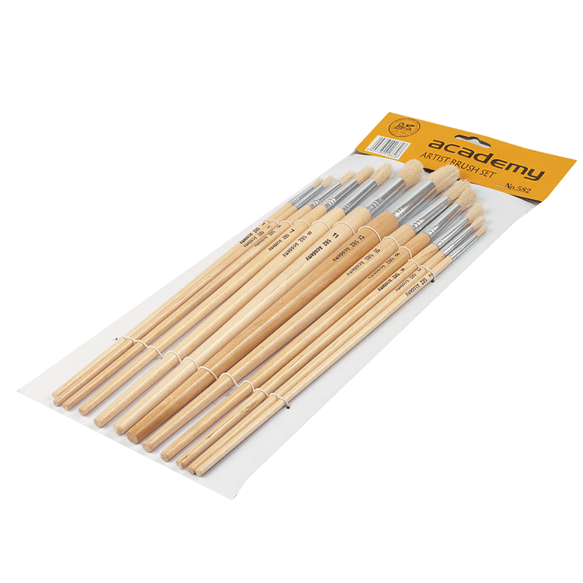 ACADEMY SOFT HAIR ARTIST BRUSH SET - ROUND - NO.1 TO 12