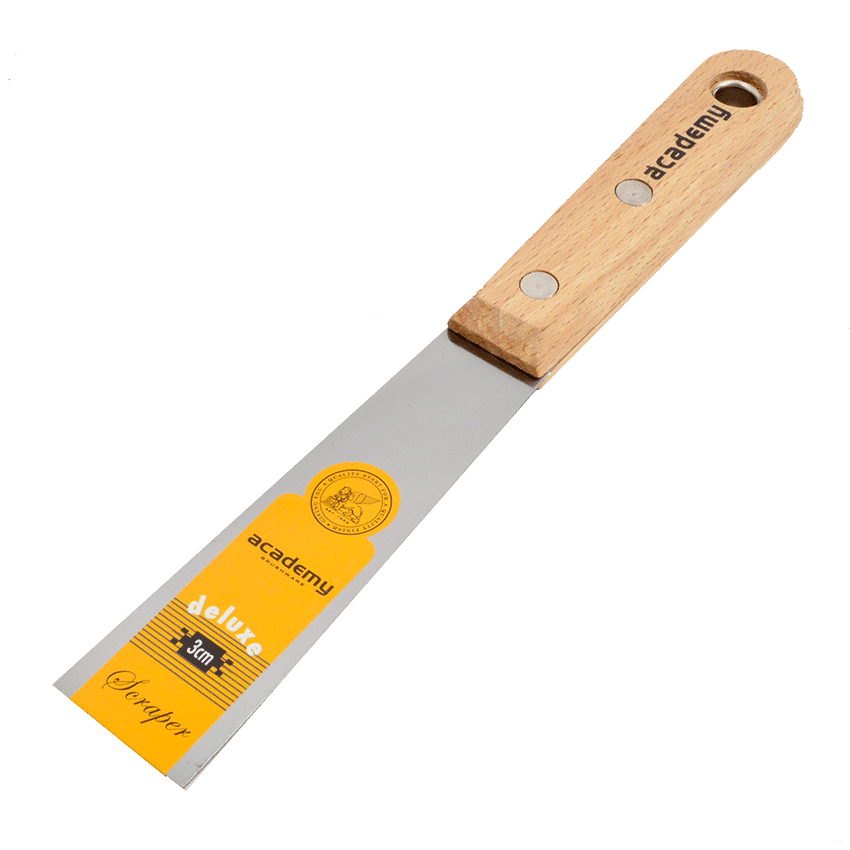 ACADEMY DELUXE SCRAPER WITH WOODEN HANDLE - 30MM