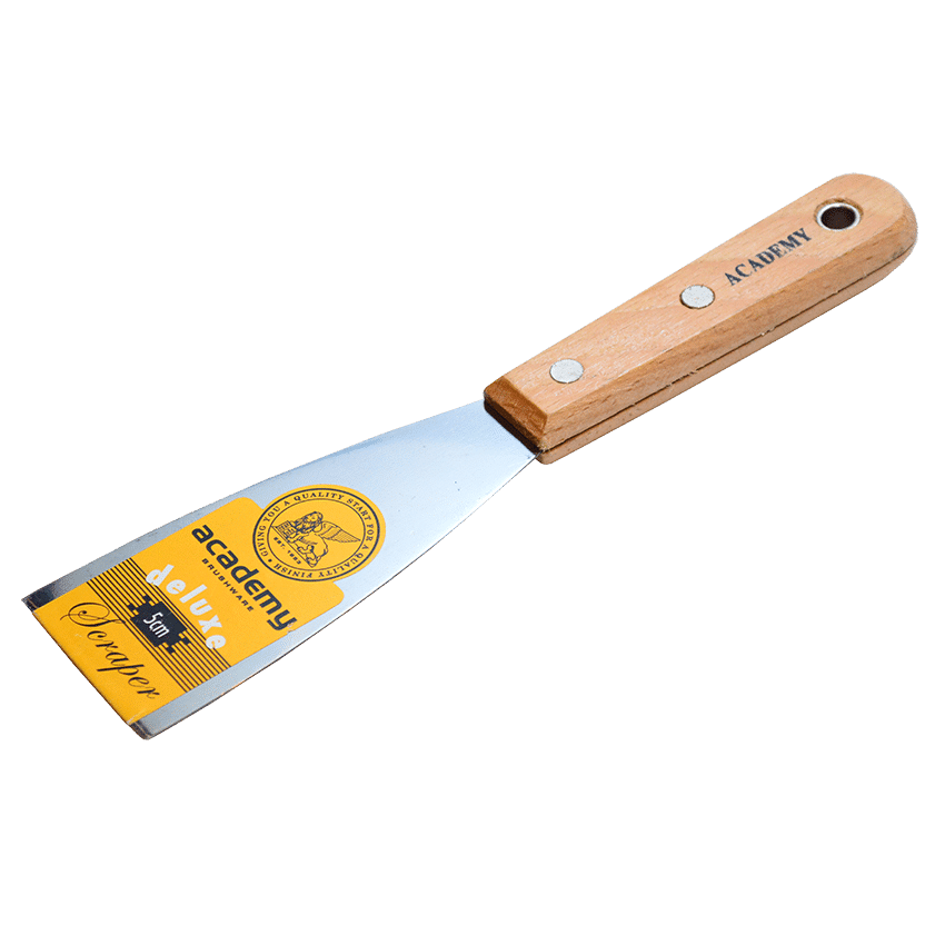 ACADEMY DELUXE SCRAPER WITH WOODEN HANDLE - 50MM