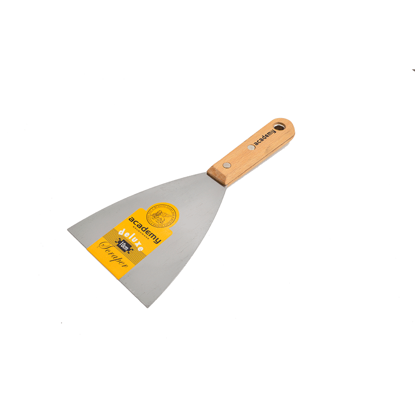 ACADEMY DELUXE SCRAPER WITH WOODEN HANDLE - 100MM